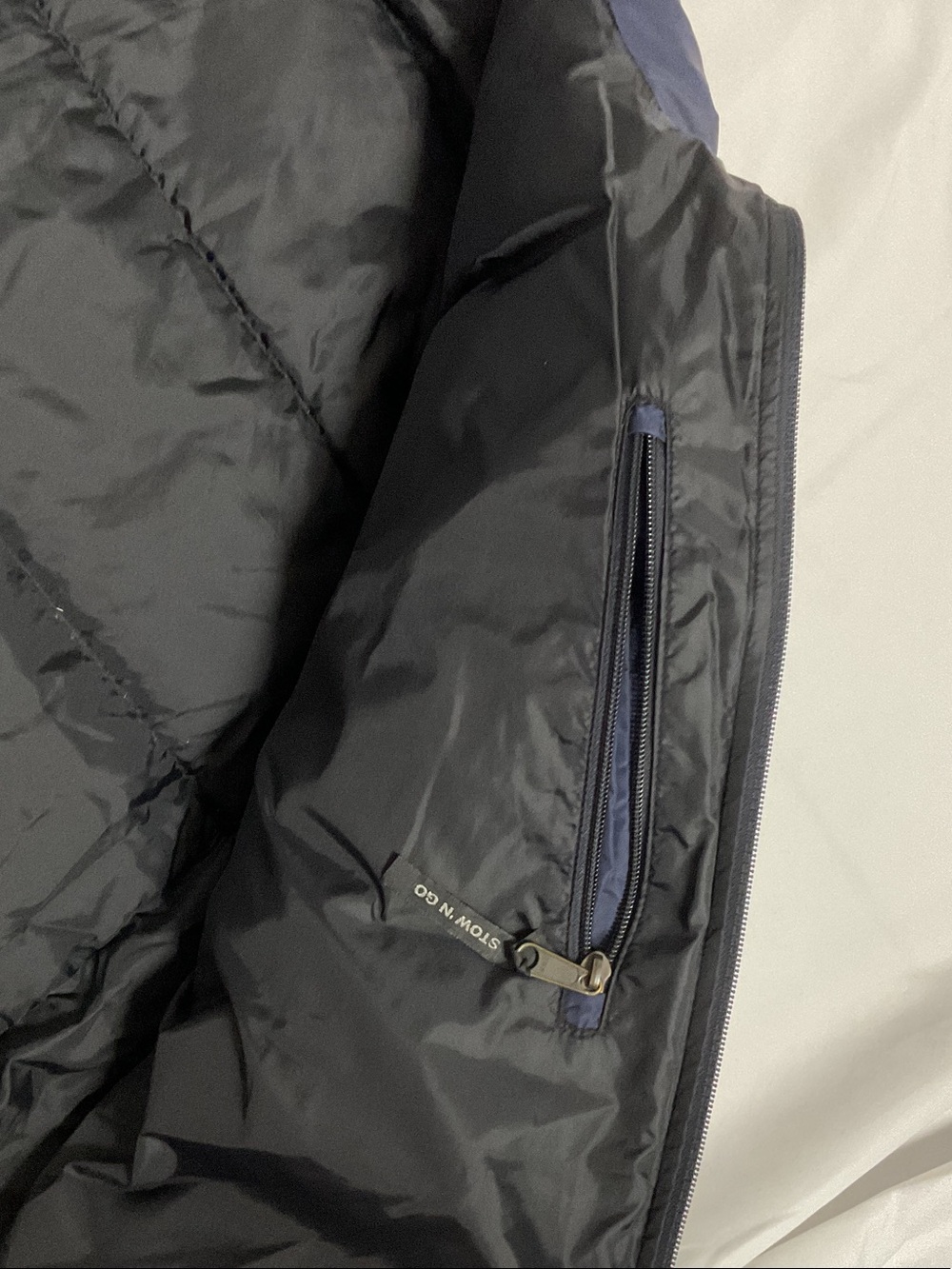Timberland Navy Quilted Puffer Vest with Stand Collar - Picture 6 of 13